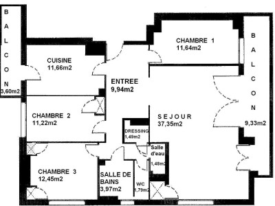 APPARTEMENT T5 A LOUER - ST ETIENNE CENTRE VILLE - 106.74 m2 - 880 € charges comprises par mois