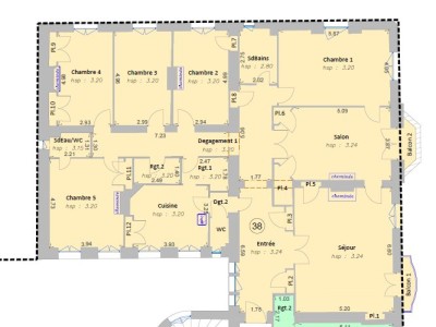 APPARTEMENT T7 A VENDRE - ST ETIENNE BADOUILLÈRE - 216.31 m2 - 229 000 €