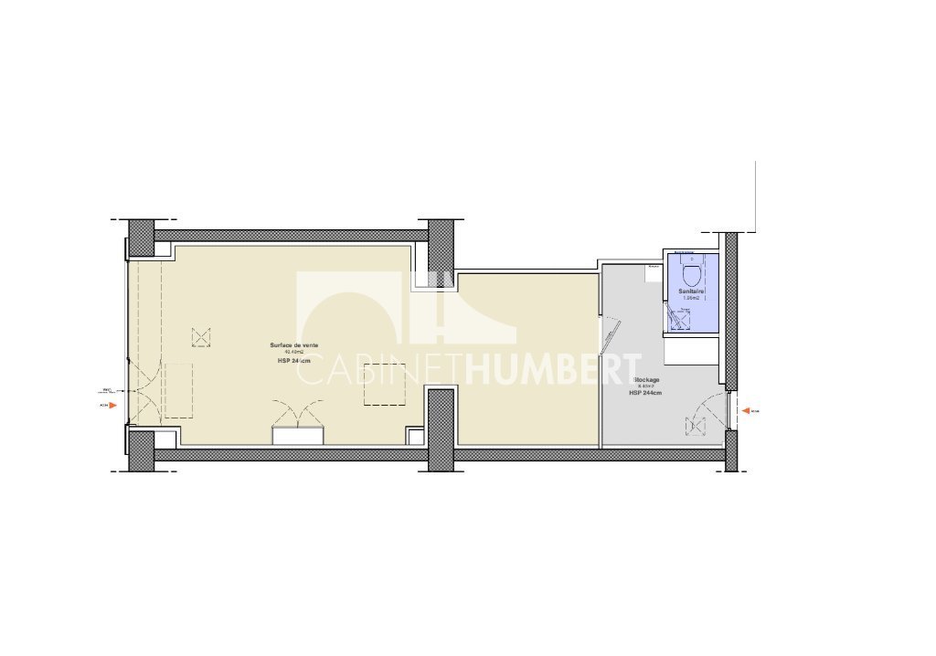 LOCAL COMMERCIAL A LOUER - ST ETIENNE CENTRE VILLE - 53 m2 - 1 990 &euro; HC par mois